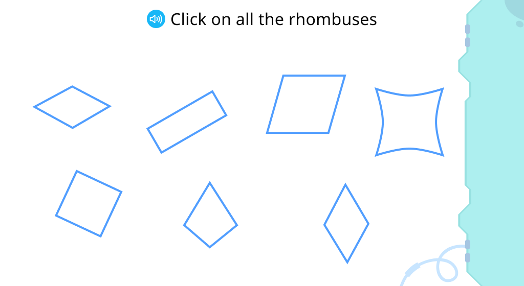 Identify rhombuses and their attributes