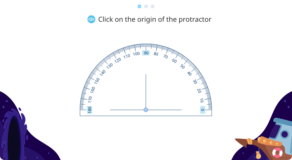 Identify the parts of a protractor