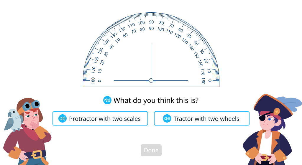 Measure angles with a 2-scale protractor (Level 1)