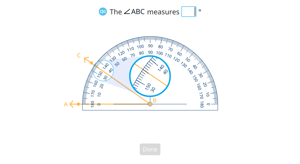 Measure angles with a 2-scale protractor (Level 2)