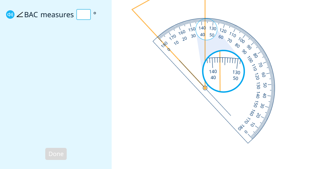 Measure all the angles of a triangle