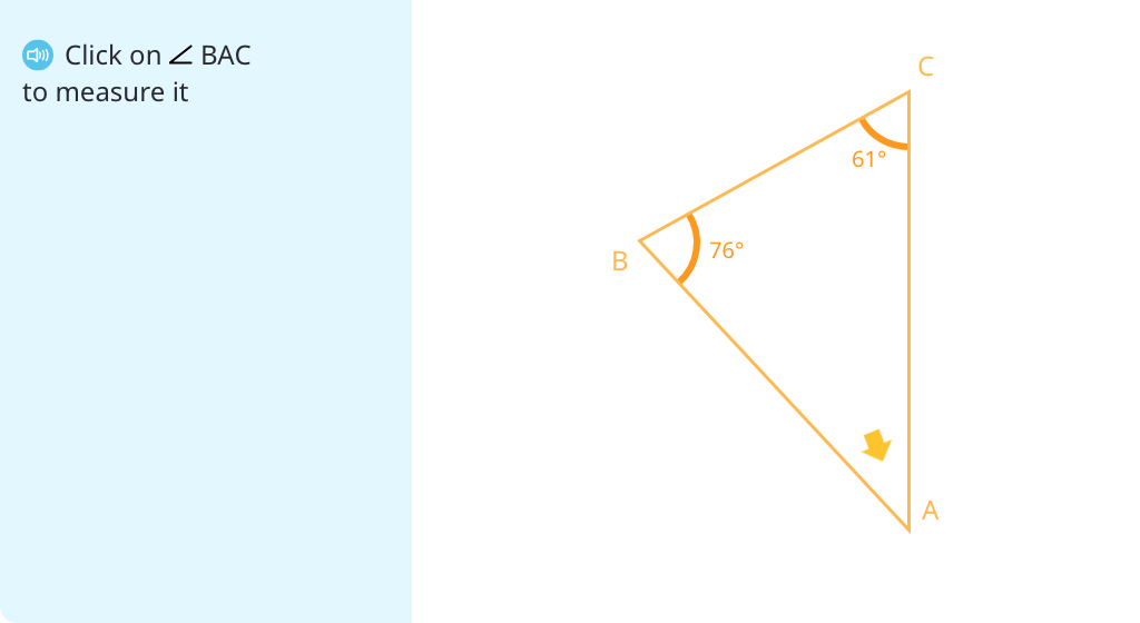 Measure angles in triangles (Level 1)