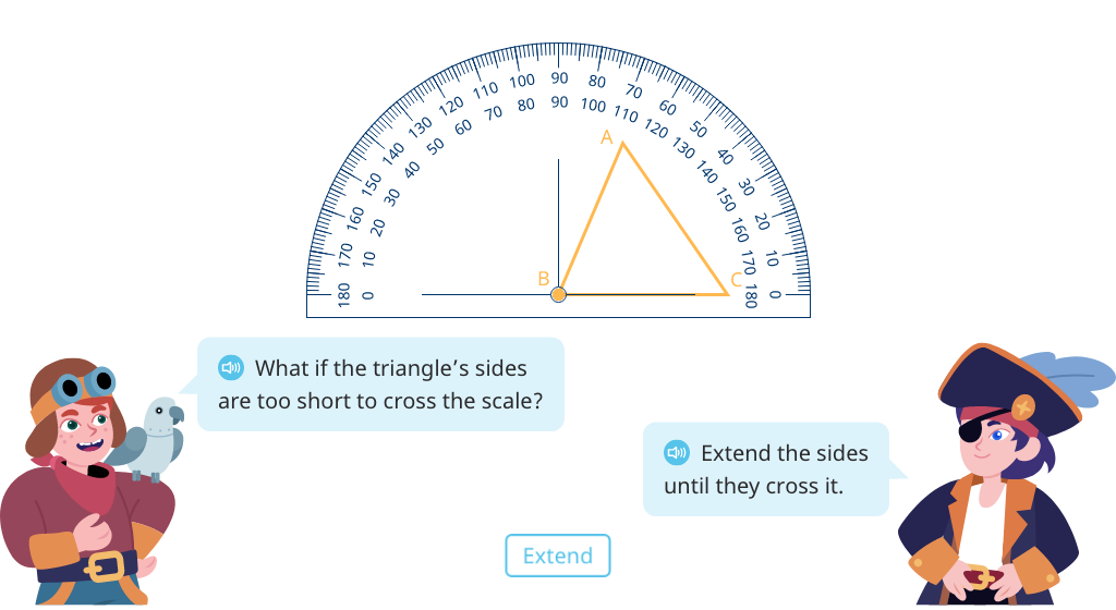Measure angles in triangles (Level 2)