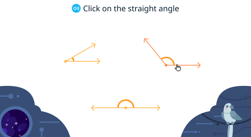 Identify 180 degree angles