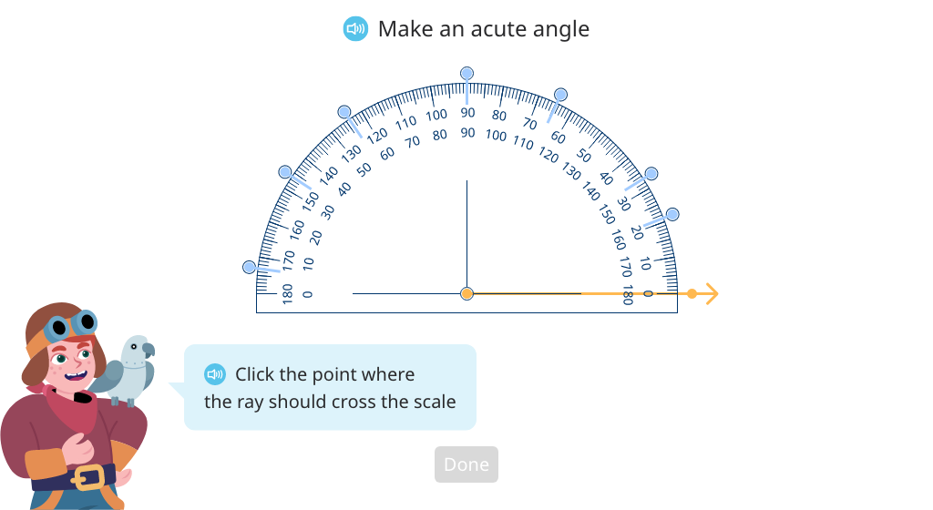 Use protractors to draw acute and obtuse angles