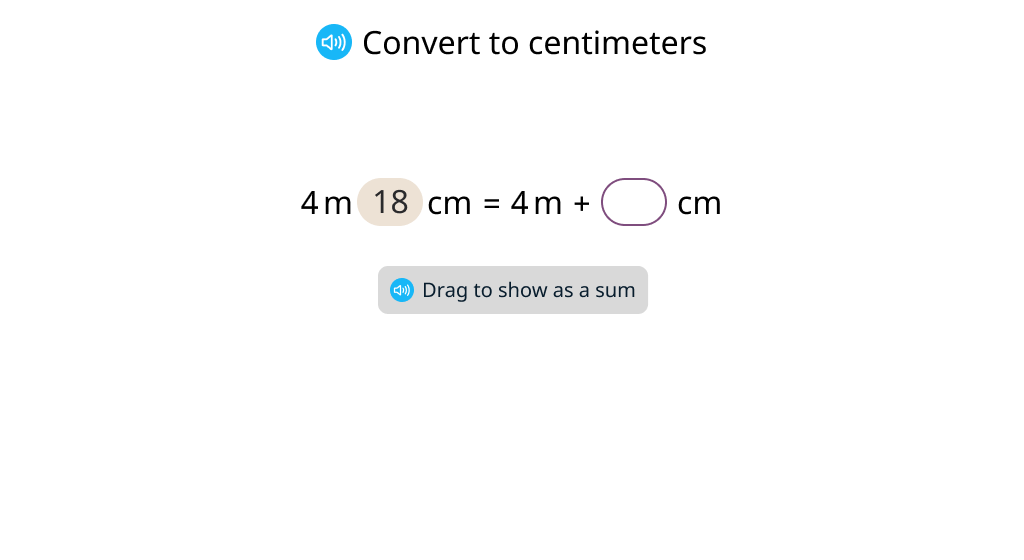 Convert measurements to centimeters (Level 1)