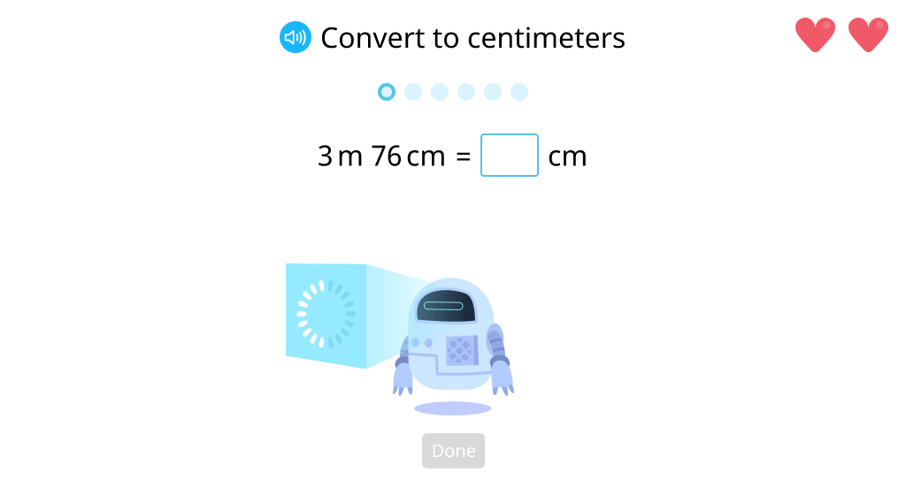 Convert measurements to centimeters (Level 2)