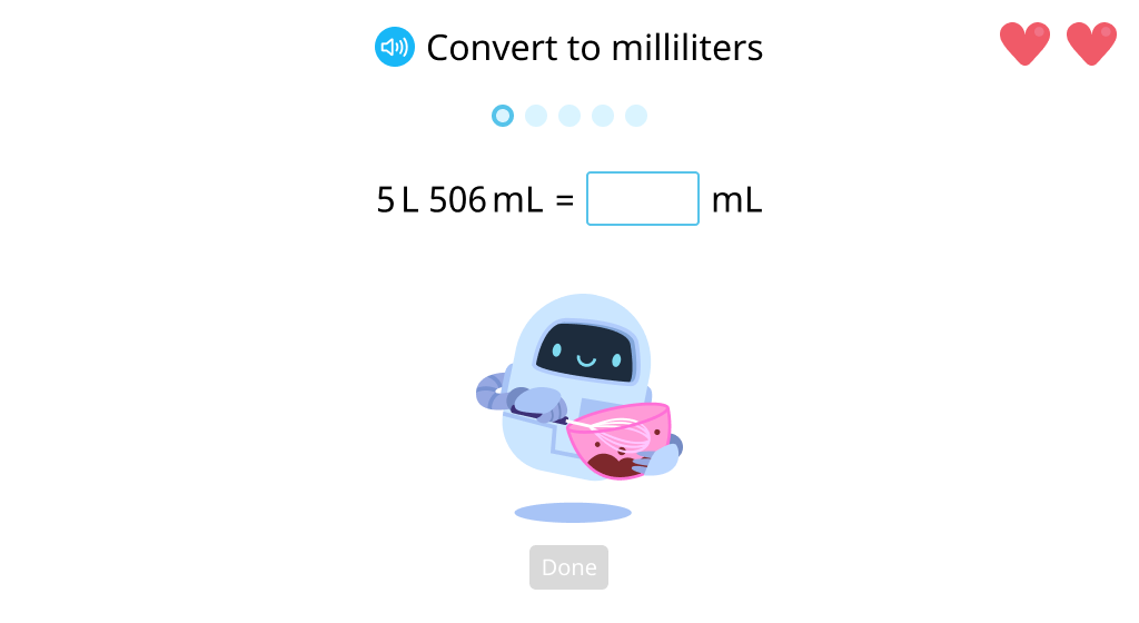 Convert liters to milliliters (Level 2)