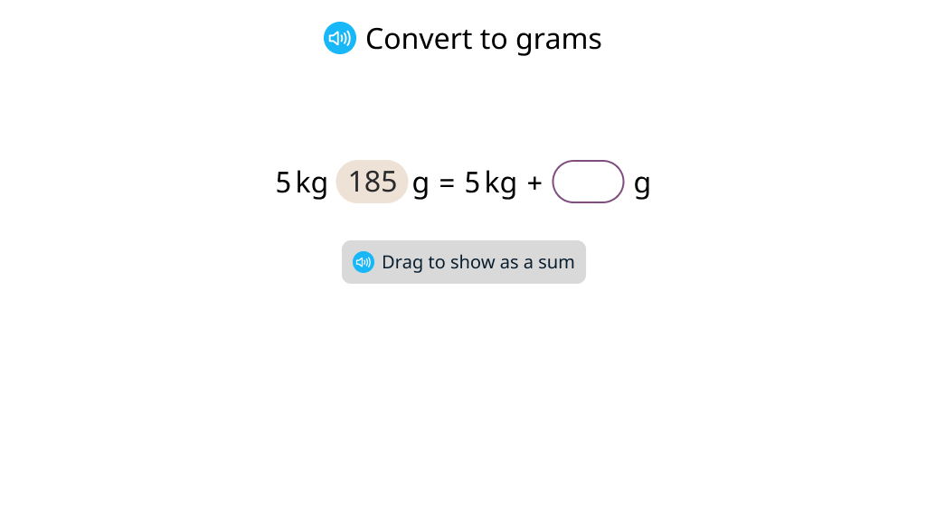 Convert kilograms to grams