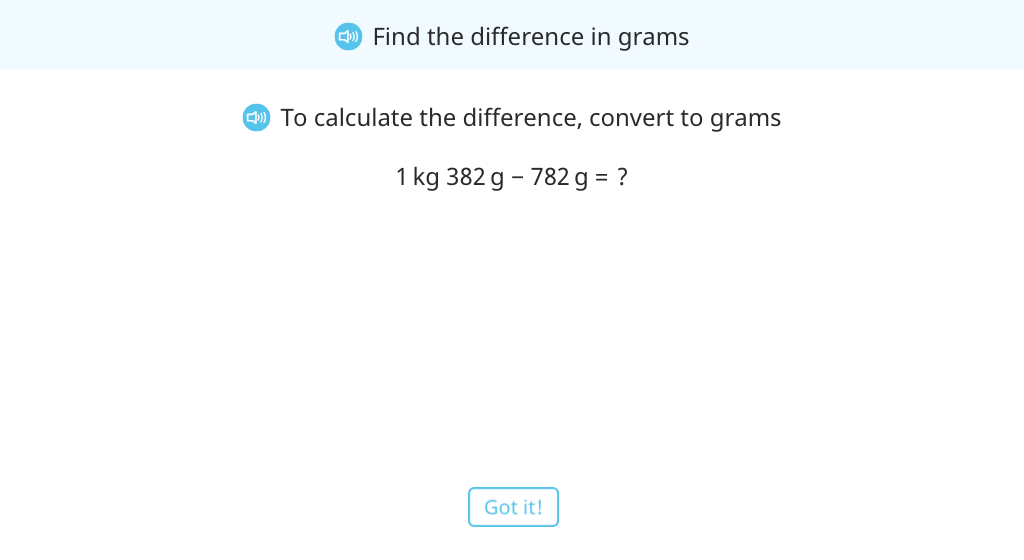 Find the difference of two masses