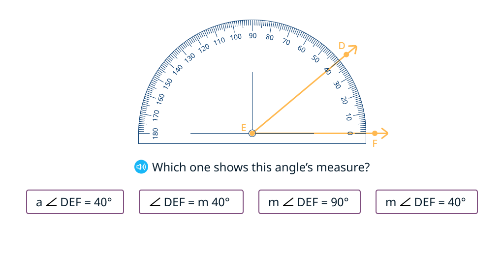 Explore the symbol for angle measure