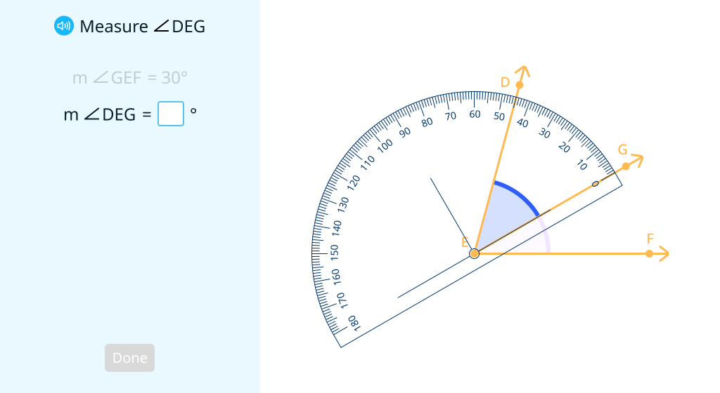 Explore the additivity of angle measure (Level 1)
