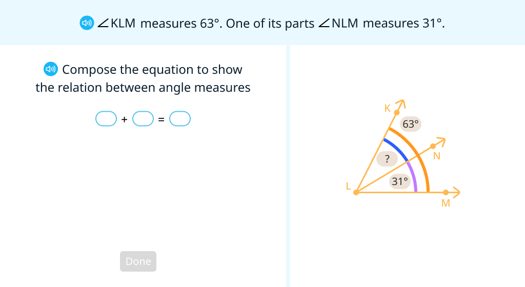 Explore the additivity of angle measure (Level 2)