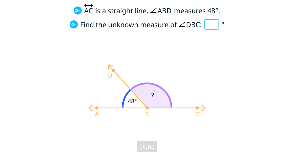 Solve problems with straight angles
