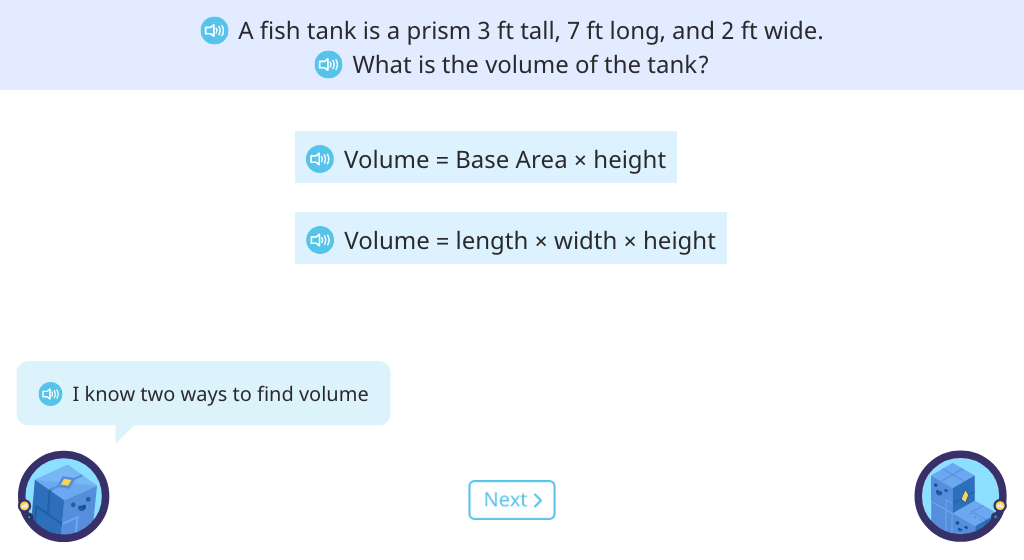 Use volume formulas to solve word problems