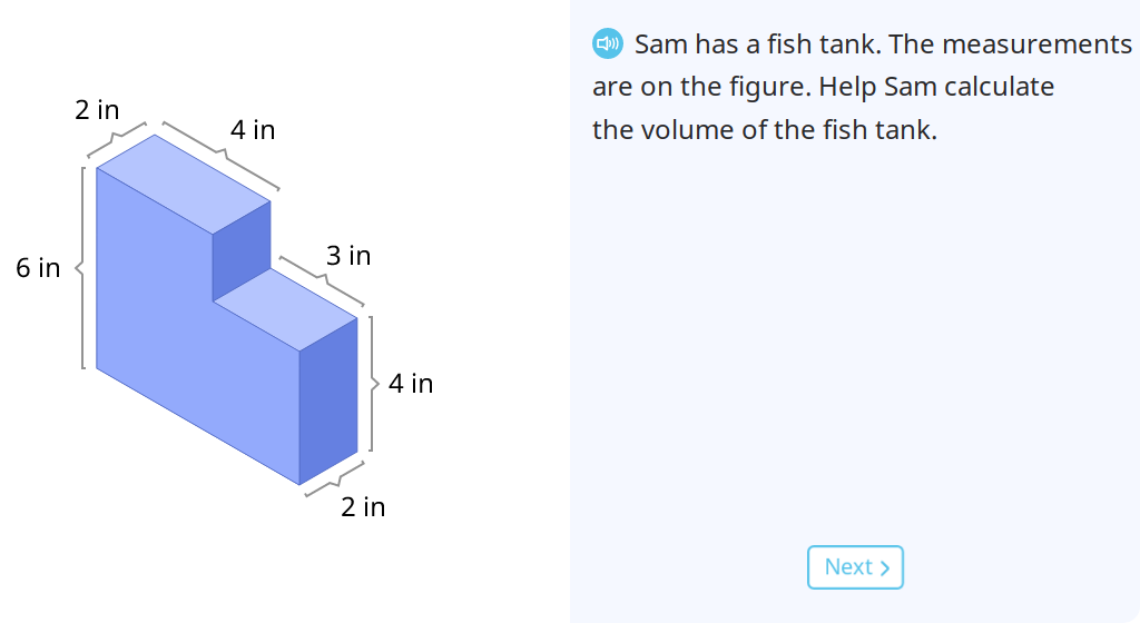 Solve word problems by finding the volume of composite shapes