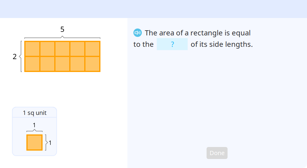 Find the area of rectangles with whole-number and unit-fraction side lengths