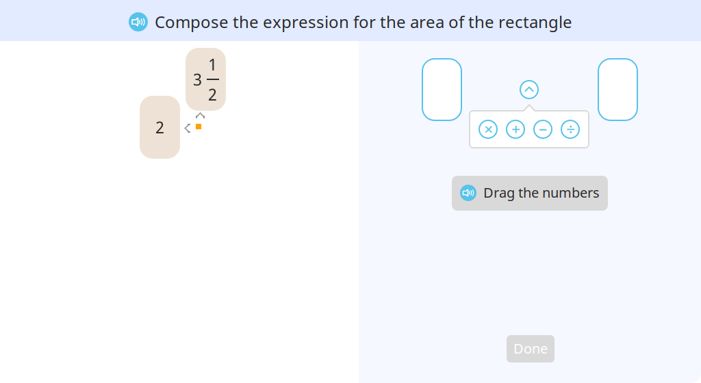 Find the area of rectangles with whole-number and mixed-number side lengths (Level 2)