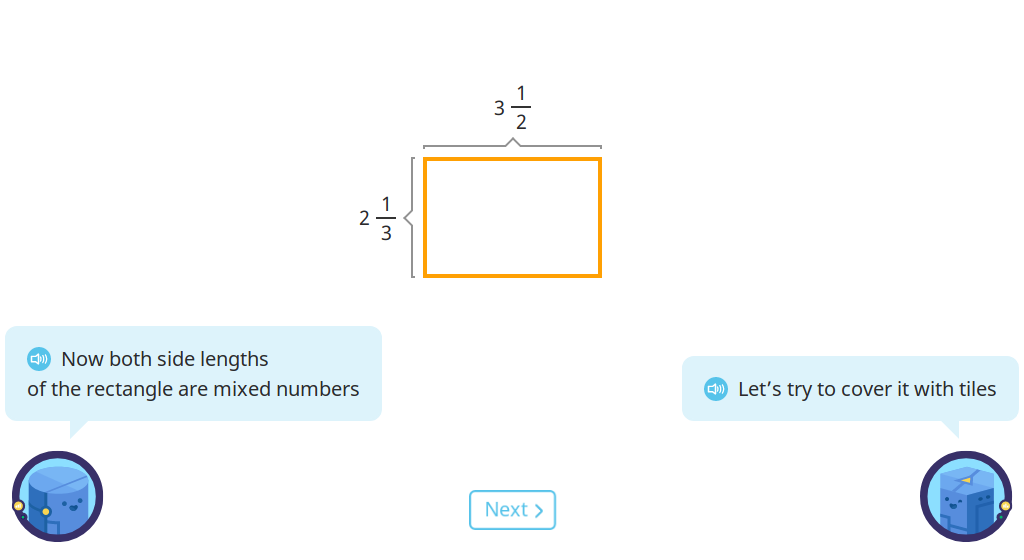 Decompose rectangles with mixed-number side lengths to find the area
