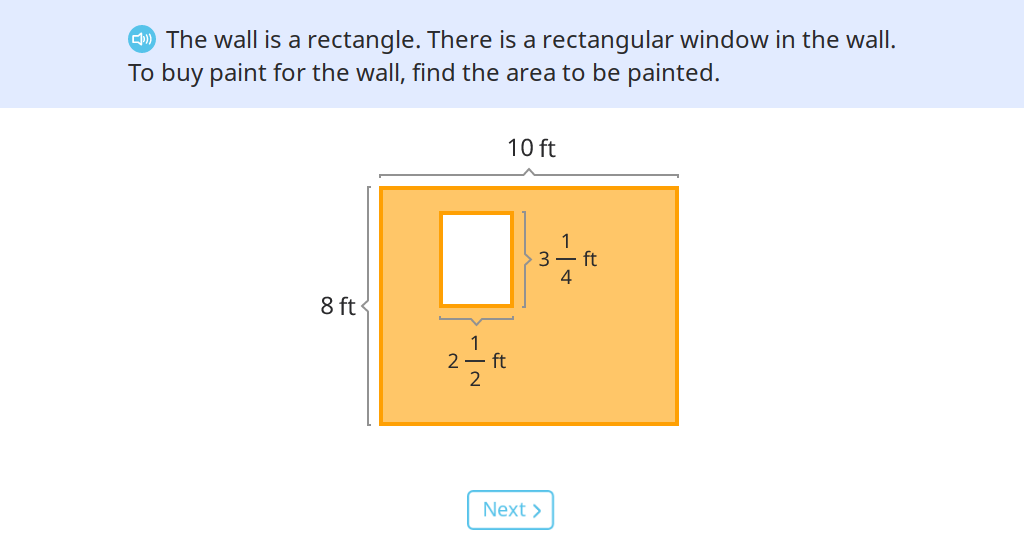 Solve word problems involving the area of composite shapes with mixed-number side lengths